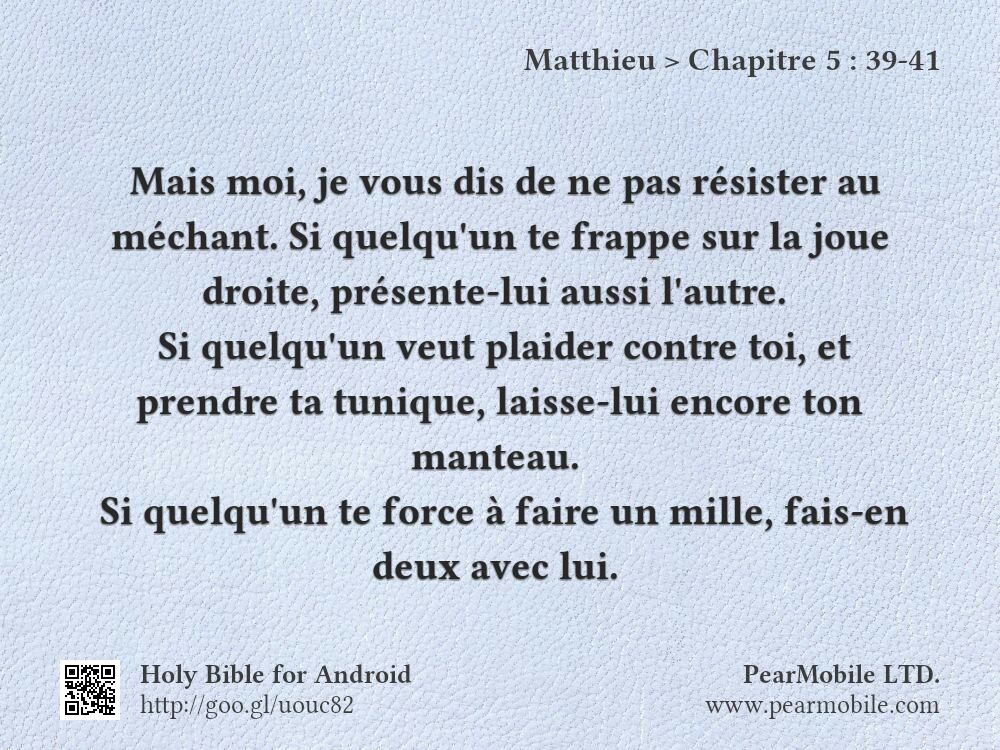 Matthieu, Chapitre 5:39-41